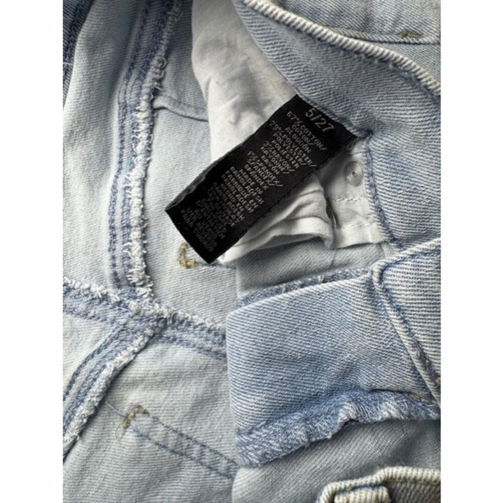 Kendall + Kylie Jeans Icon High Rise Straight Leg Distressed Light Wash 5/27 - Picture 4 of 8